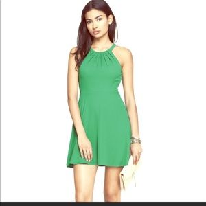 Express Fit/ Flare Sleeveless Halter Dress